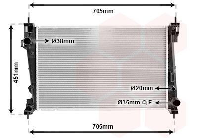 VAN WEZEL Radiators, Motora dzesēšanas sistēma 01002124